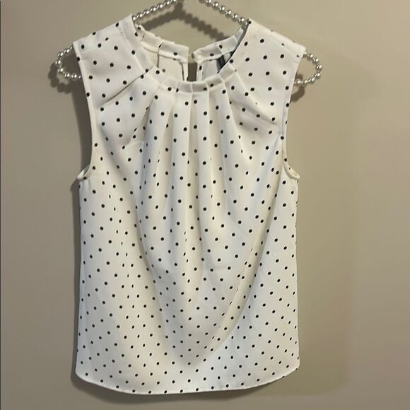Mango Black Polka Dot Sleeveless Top. Size 6 - Picture 1 of 4